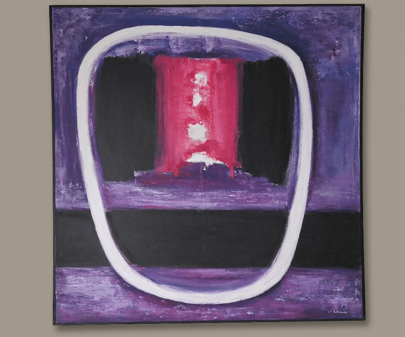 Cabeza2 - Acrílico sobre lienzo, enmarcado - 102 x 102 cm