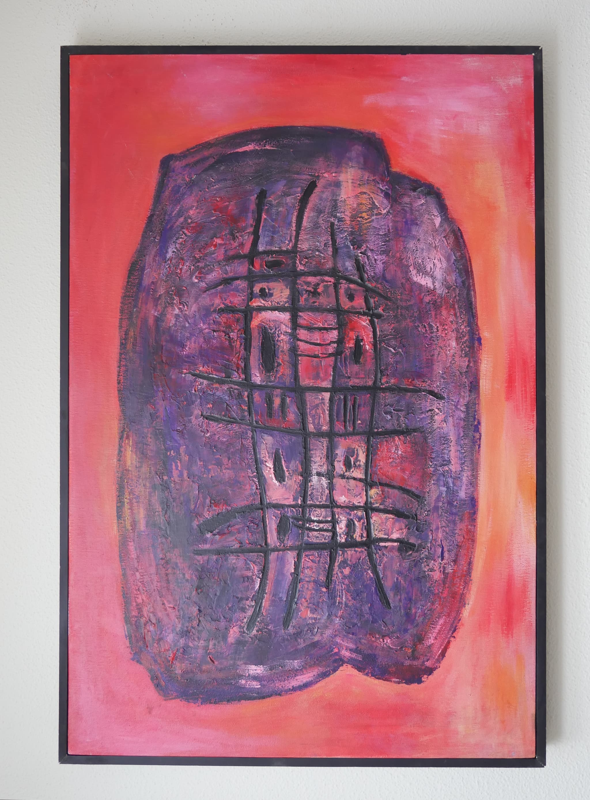 Heads - Oil on canvas, framed - 67 x 99 cm