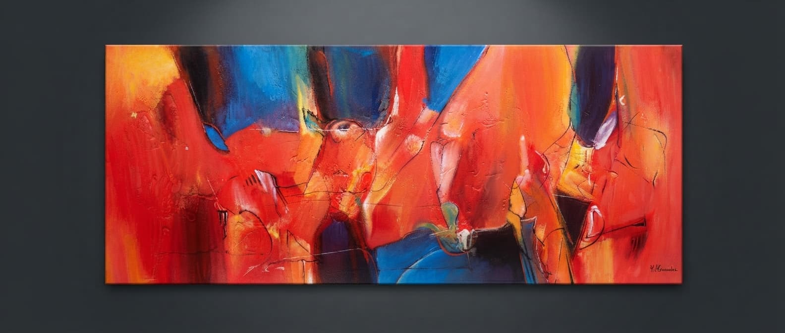Fuego y agua - Óleo sobre lienzo  - 123 x 52 cm