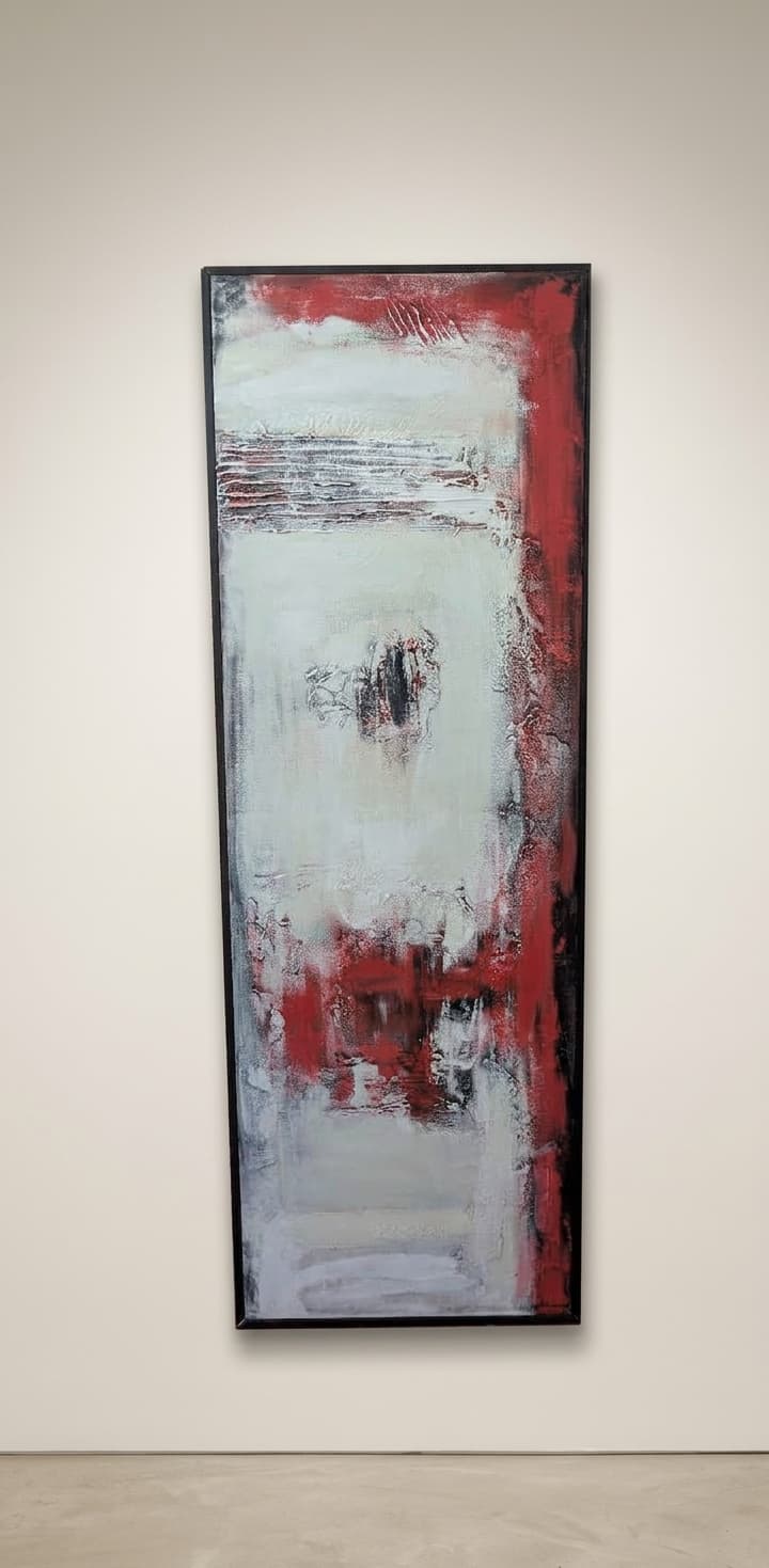 Impulso Blanco - Óleo sobre lienzo, enmarcado. - 154 x 54 cm