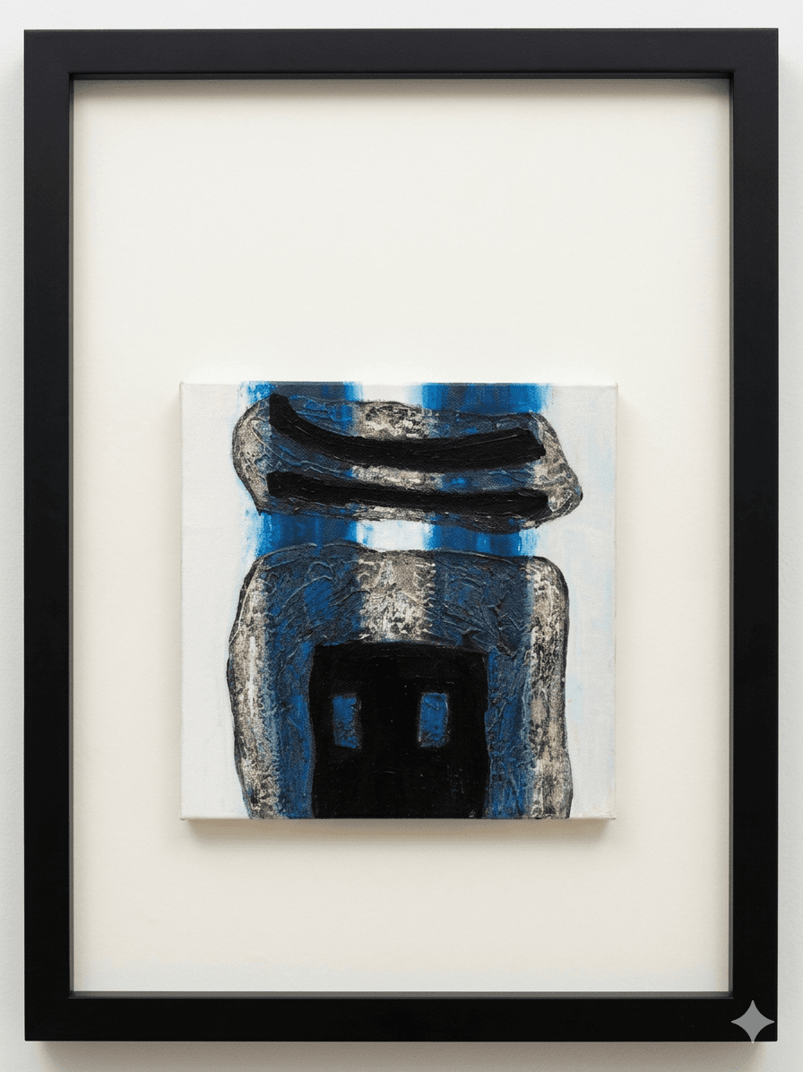 Black Series 6 - Oil on canvas, framed - 72 x 52 cm