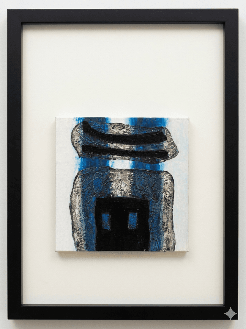 Negro Series 6 - Óleo sobre lienzo, enmarcado - 72 x 52 cm