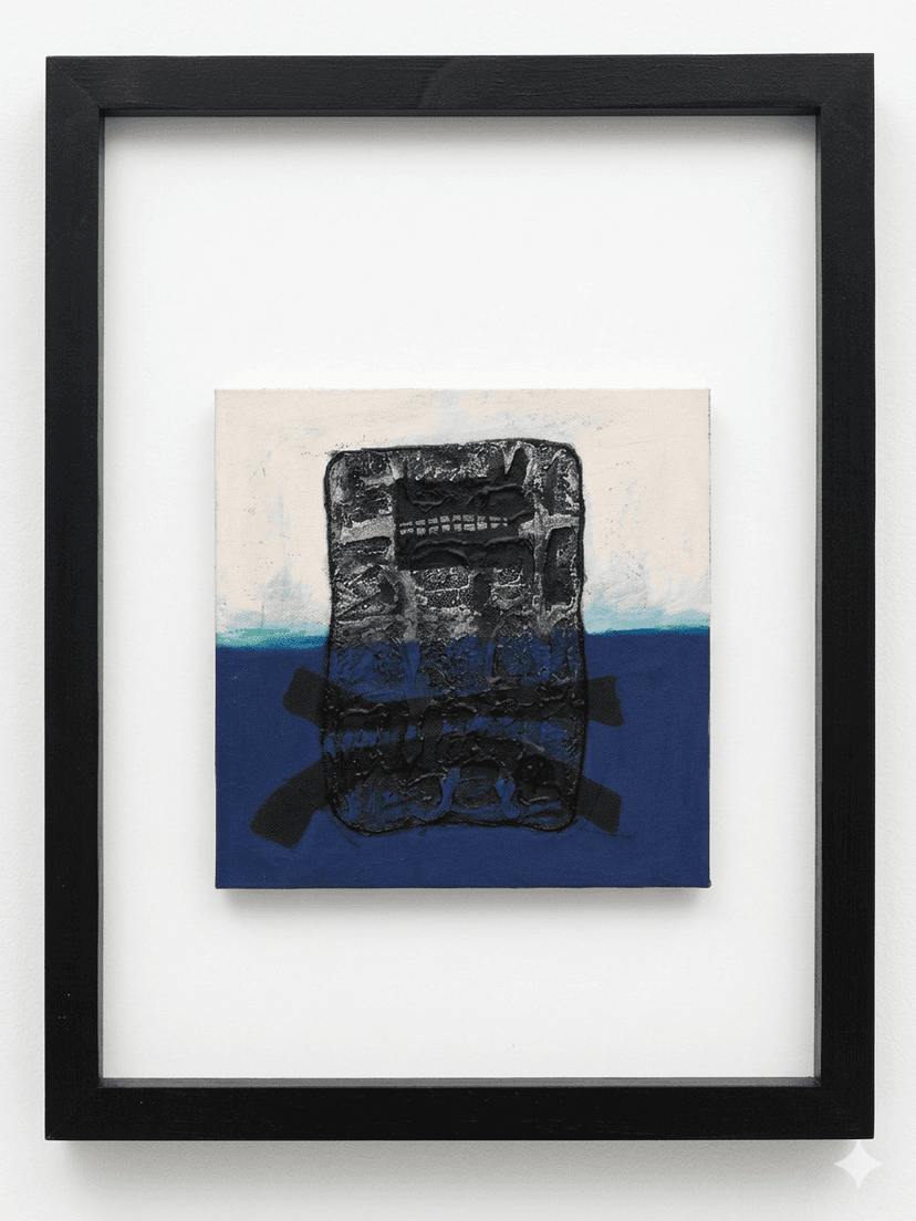 Negro Series 7 - Óleo sobre lienzo, enmarcado - 72 x 52 cm