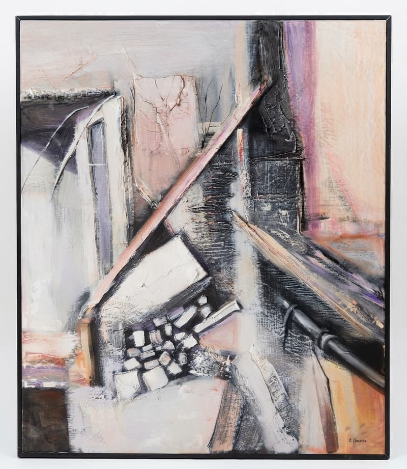 Tubería de petróleo - Óleo sobre lienzo enmarcado - 106 x 125 cm