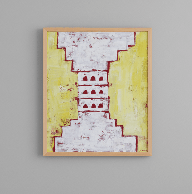 Marruecos - Acrílico sobre madera, enmarcado - 63 x 50 cm