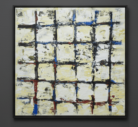 Retícula Cromática - Acrílico sobre papel, enmarcado y acristalado - 71 x 71 cm