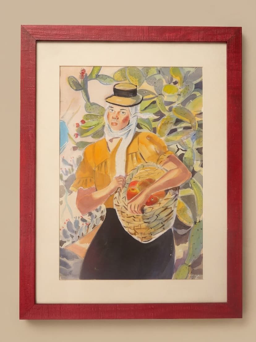 Maga - Acuaraela sobre papel enmarcada - 52 x 72 cm