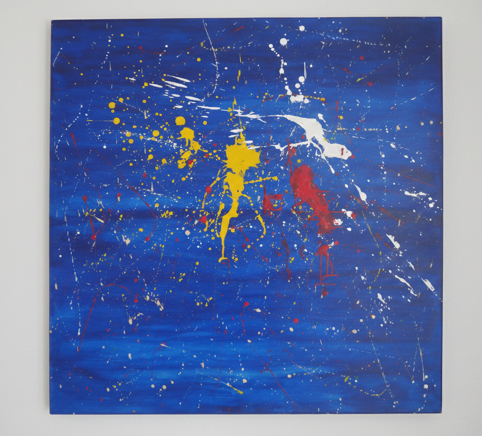 Azul Expresionista - Acrílico sobre lienzo - 113 x 113 cm